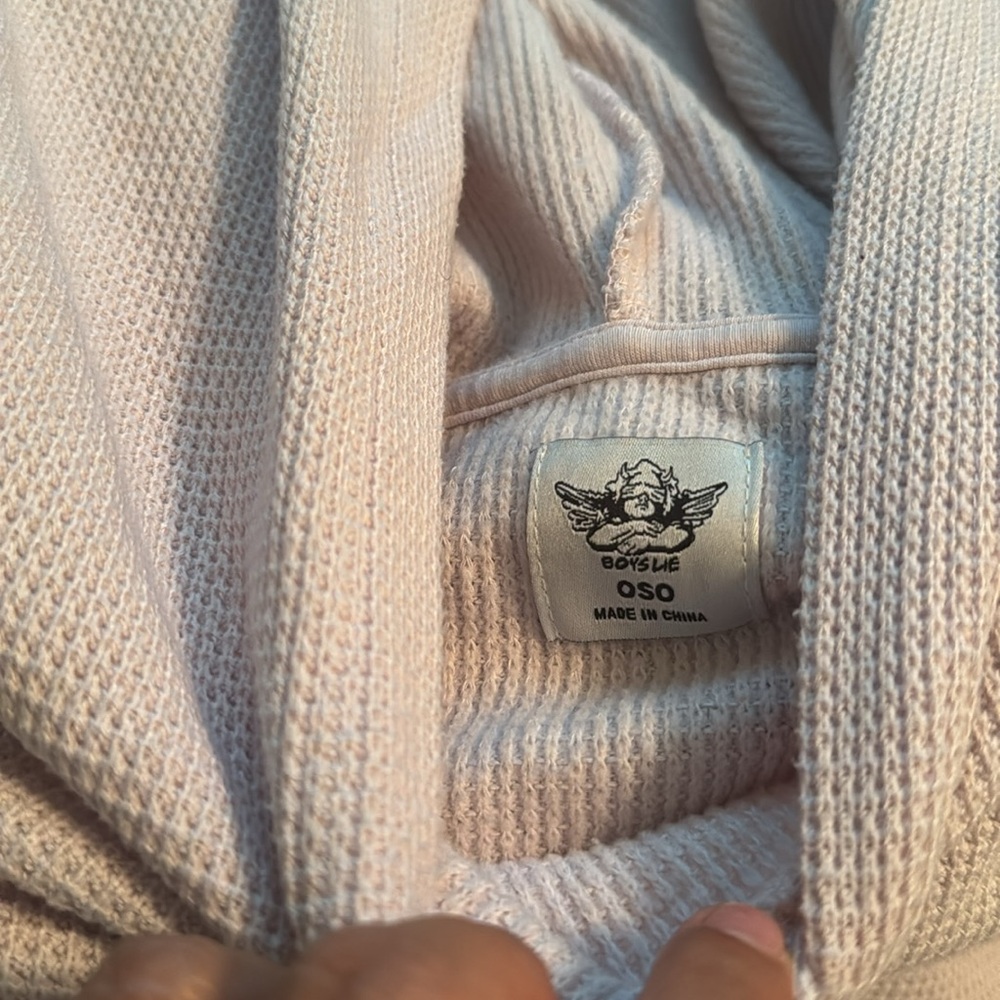 Boys Lie Soft Pink Textured Hoodie - Picture 2 of 2